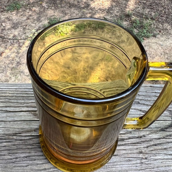 Amber Glass Beer Mug / Drinking Stein Vintage - Picture 3 of 4